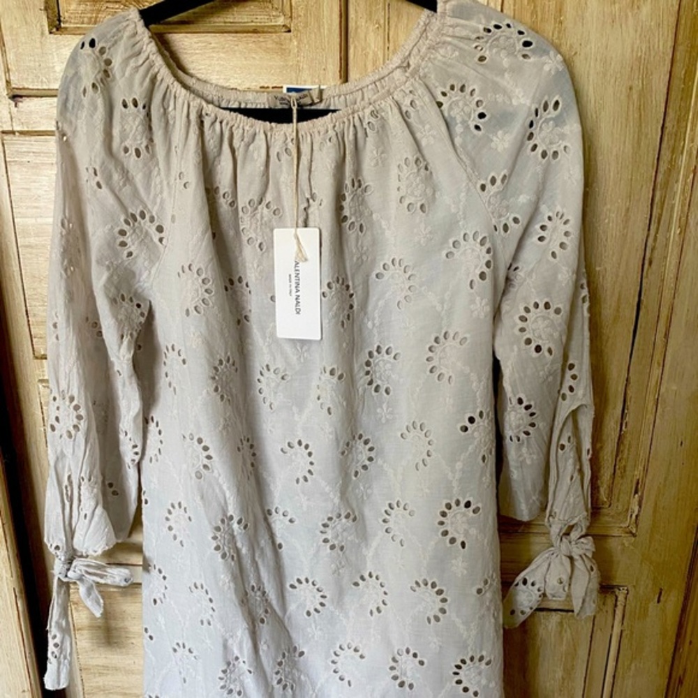 VALENTINA NALDI 100% cotton gorgeous eyelet dress! Made in ITALY 🇮🇹 see pic!